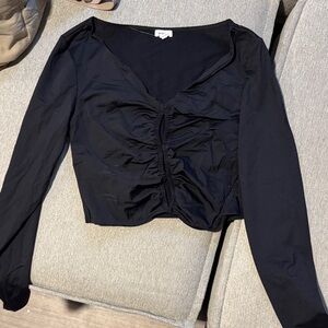 Elegant Black keyhole Women's Top